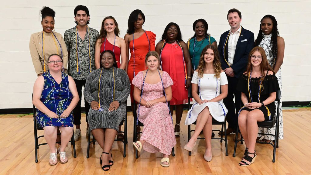 group photo of nursing honor society inductees